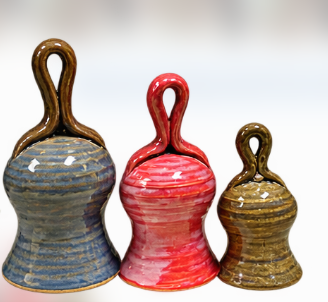 Handmade Glazed Ceramic Bell - 3 Sizes, Multiple Colors