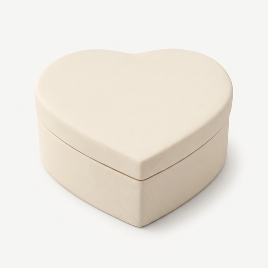 Heart keepsake box on soft white